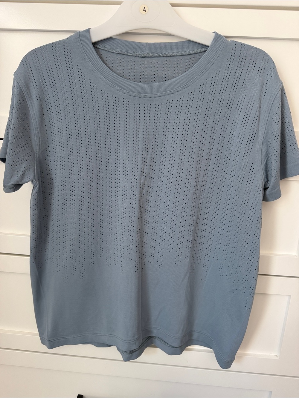 lululemon athletica Perforated Short Sleeve Tee in Dusty Blue